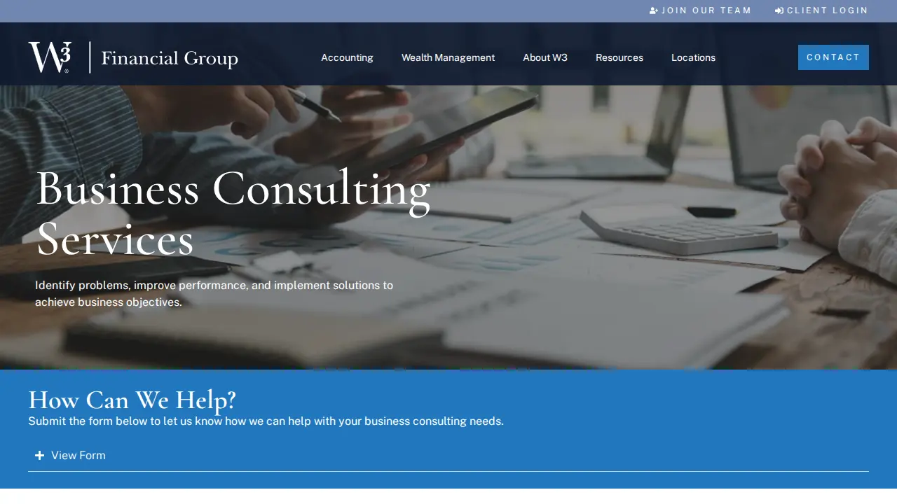 W3 Financial Group page