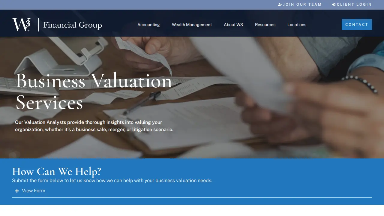 W3 Financial Group page