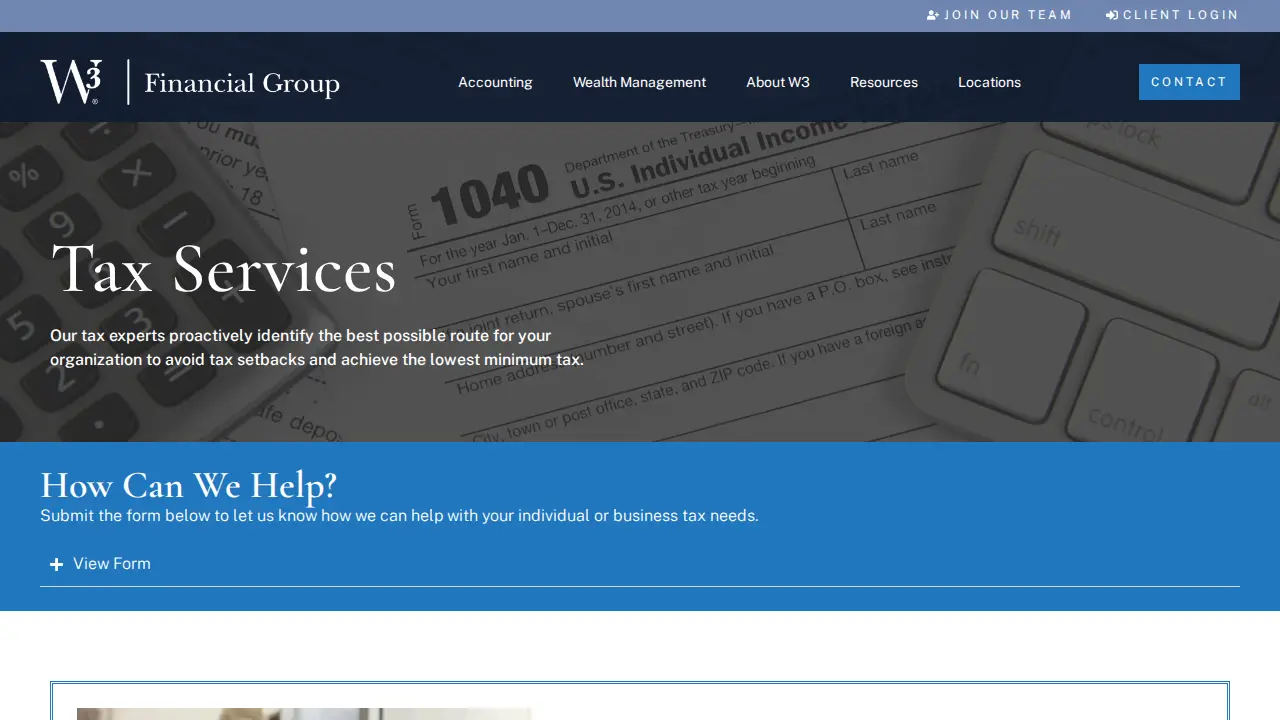 W3 Financial Group page