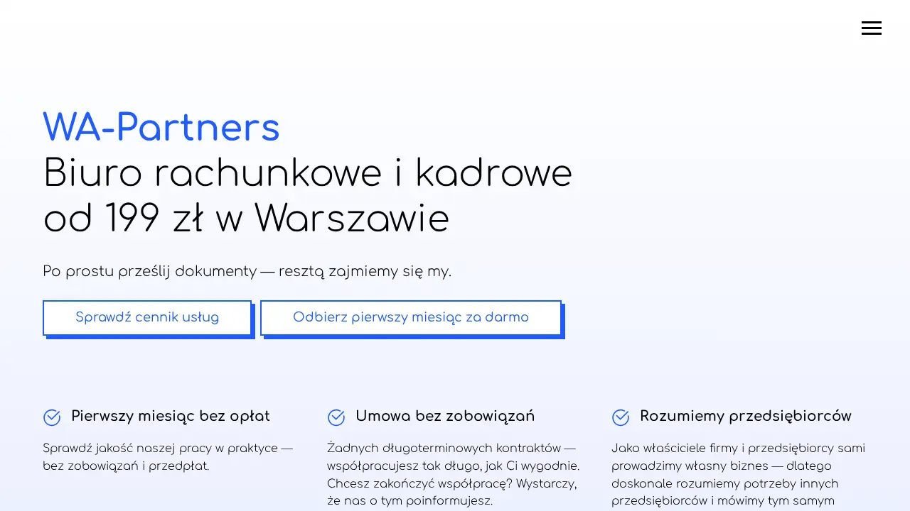 Biuro rachunkowe - WA-Partners website