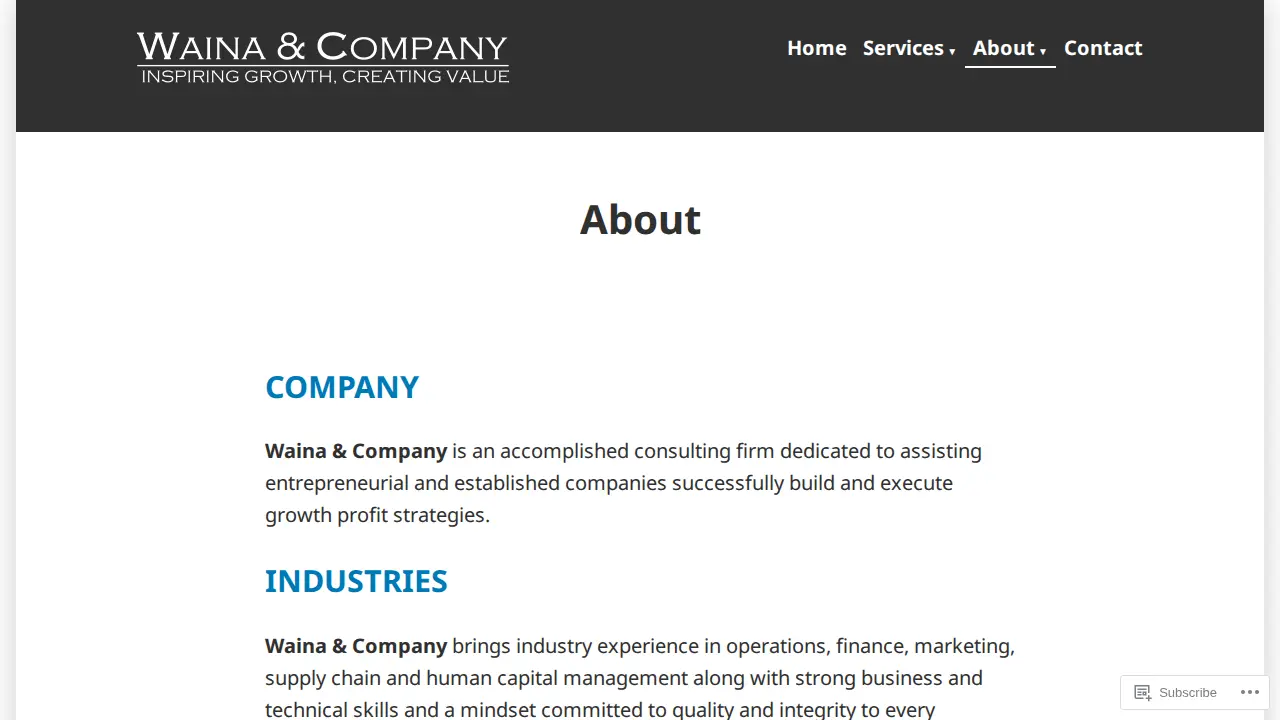 Waina & Company page