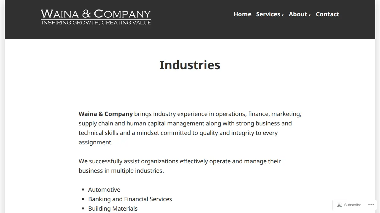 Waina & Company page