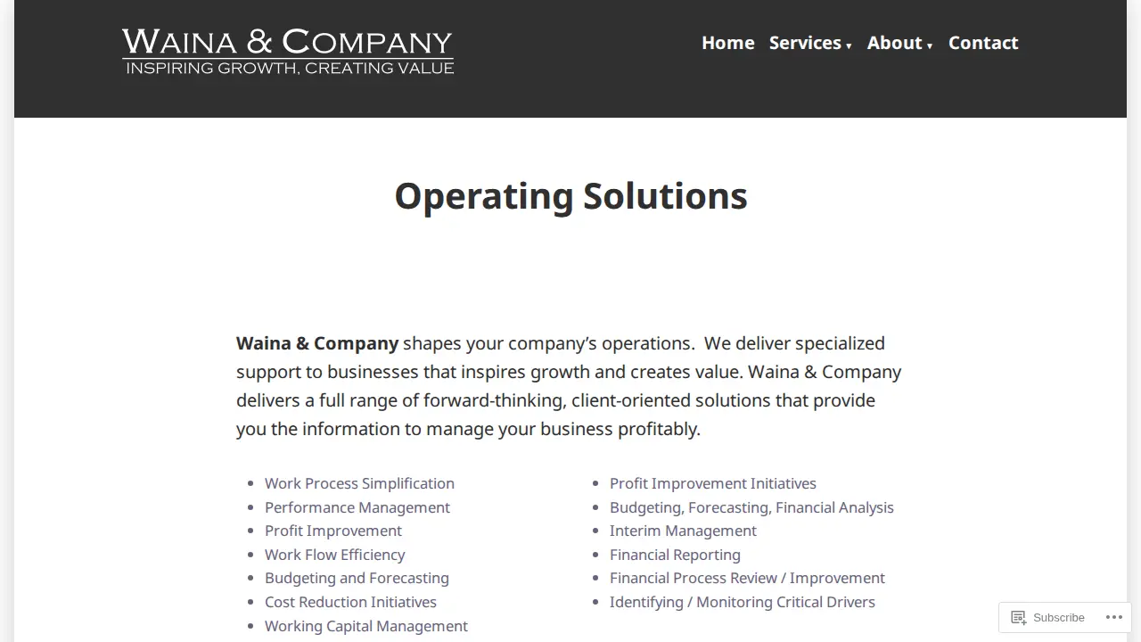 Waina & Company page