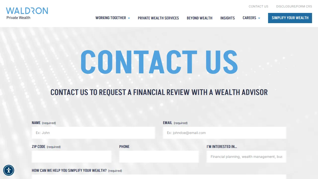 Waldron Private Wealth page