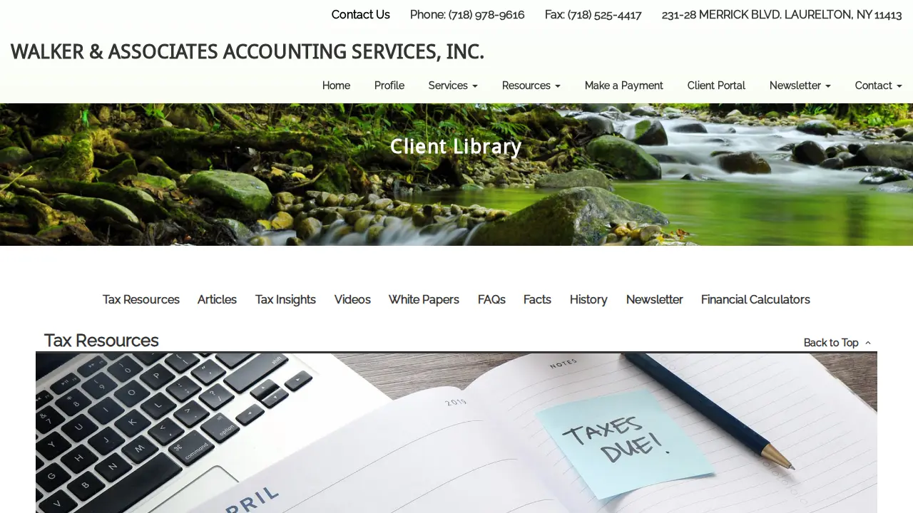 Walker & Associates CPA page