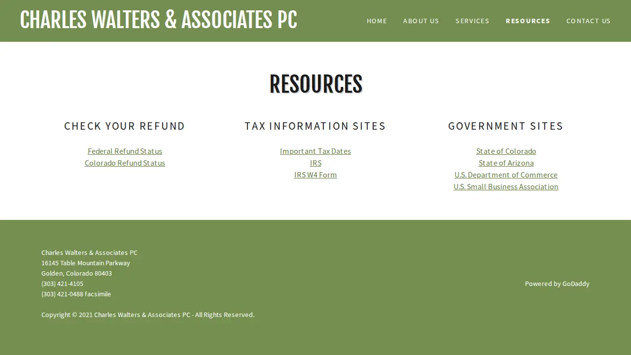 Charles Walters & Associates page