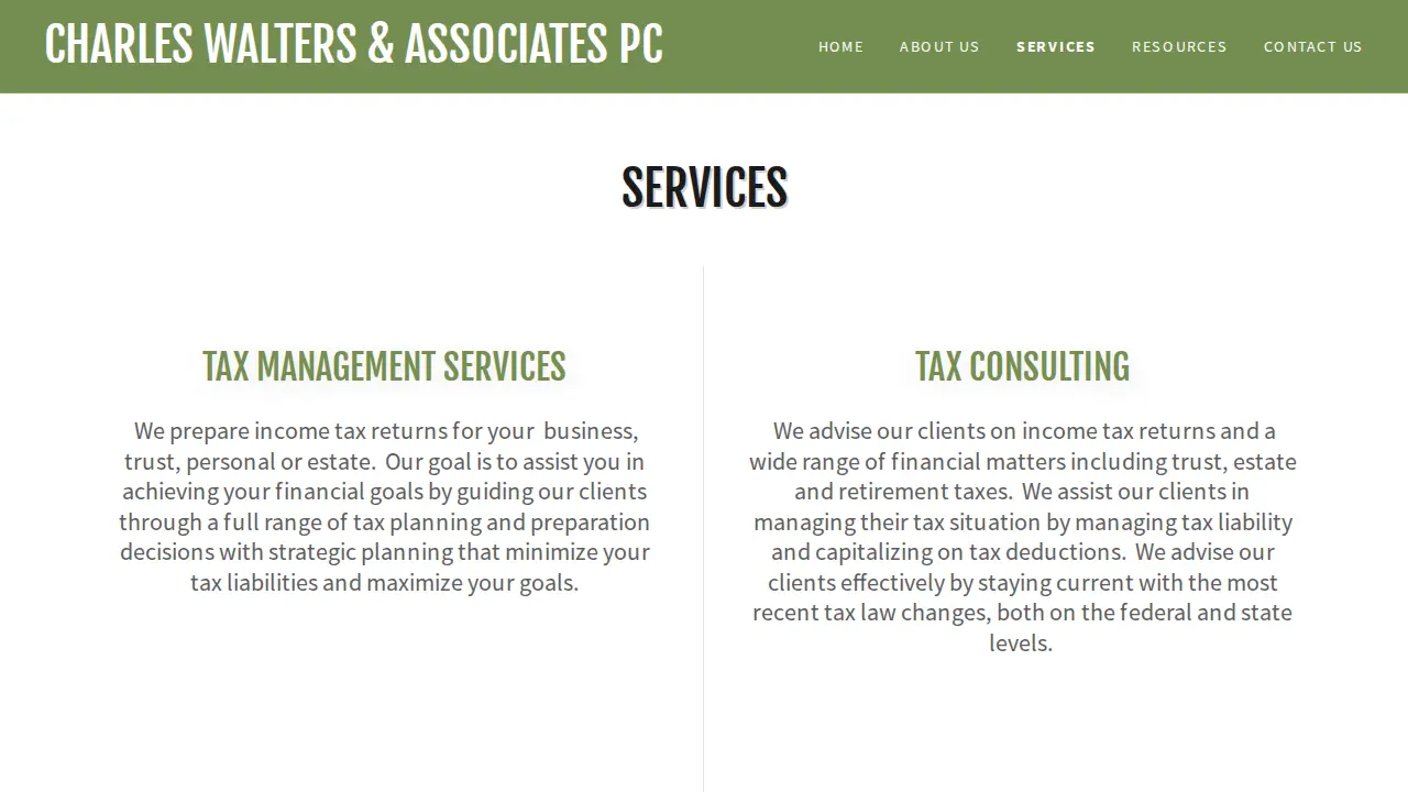 Charles Walters & Associates page