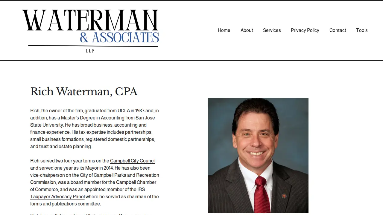 Waterman and Associates, CPA page