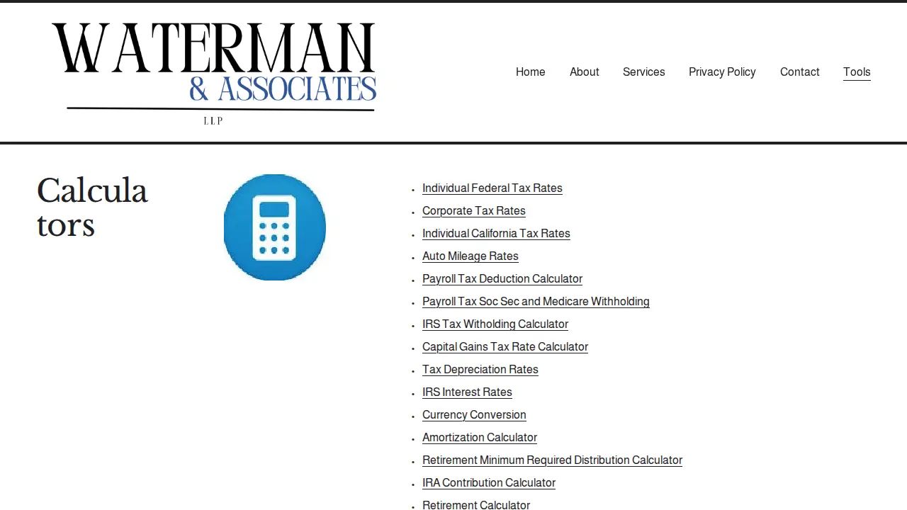 Waterman and Associates, CPA page