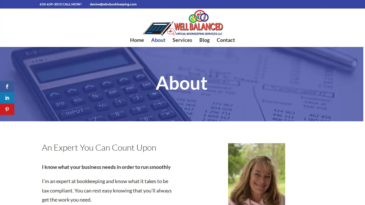 Well Balanced Virtual Bookkeeping Services page