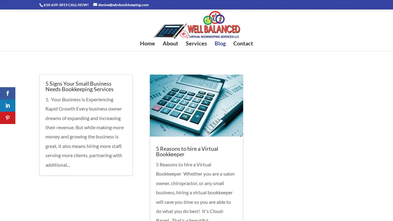 Well Balanced Virtual Bookkeeping Services page