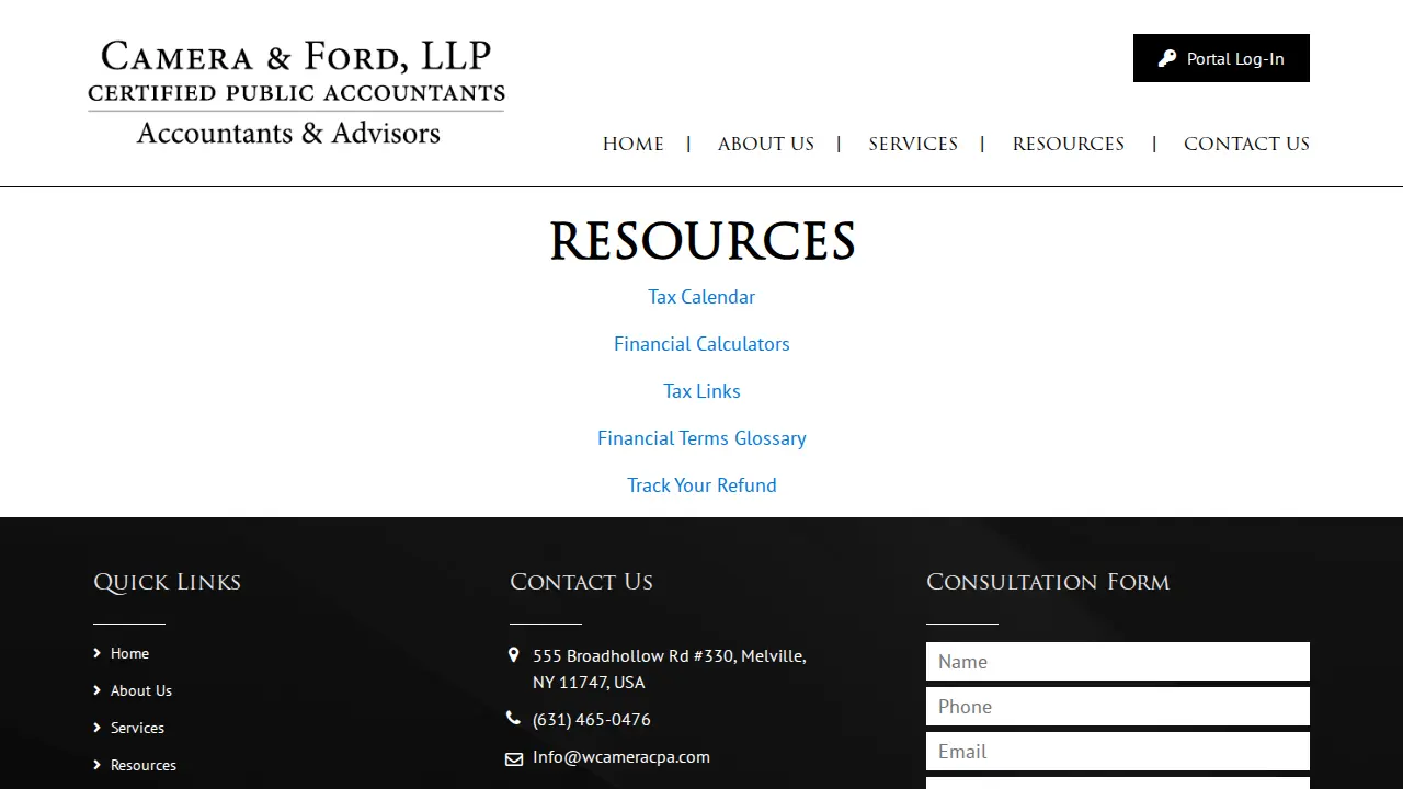 William J. Camera, CPA page