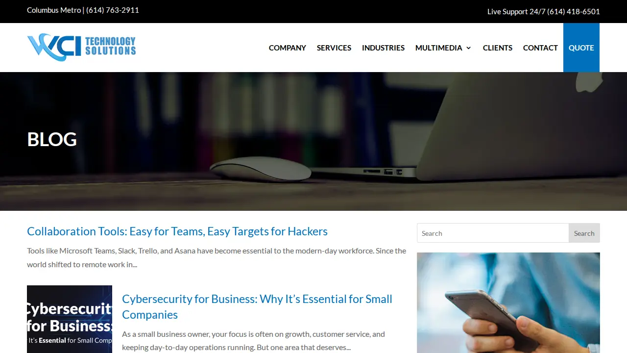 WCI Technology Solutions page