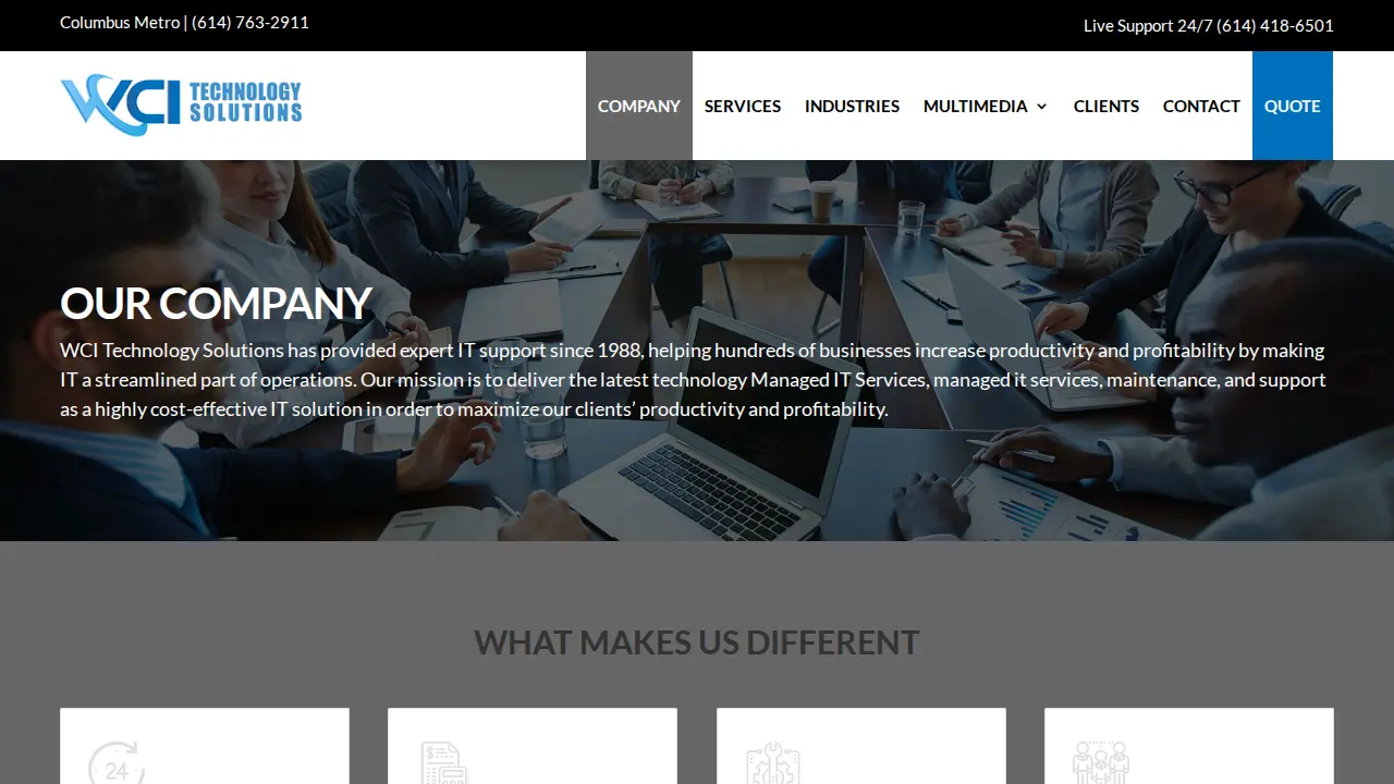 WCI Technology Solutions page