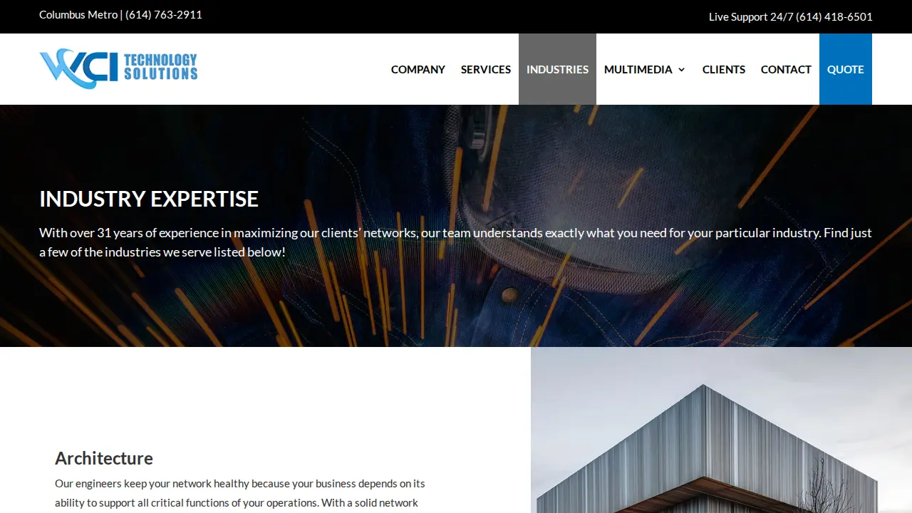 WCI Technology Solutions page