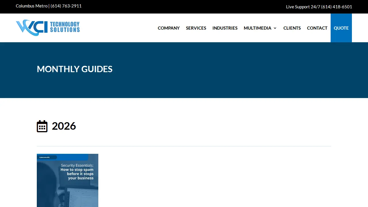 WCI Technology Solutions page