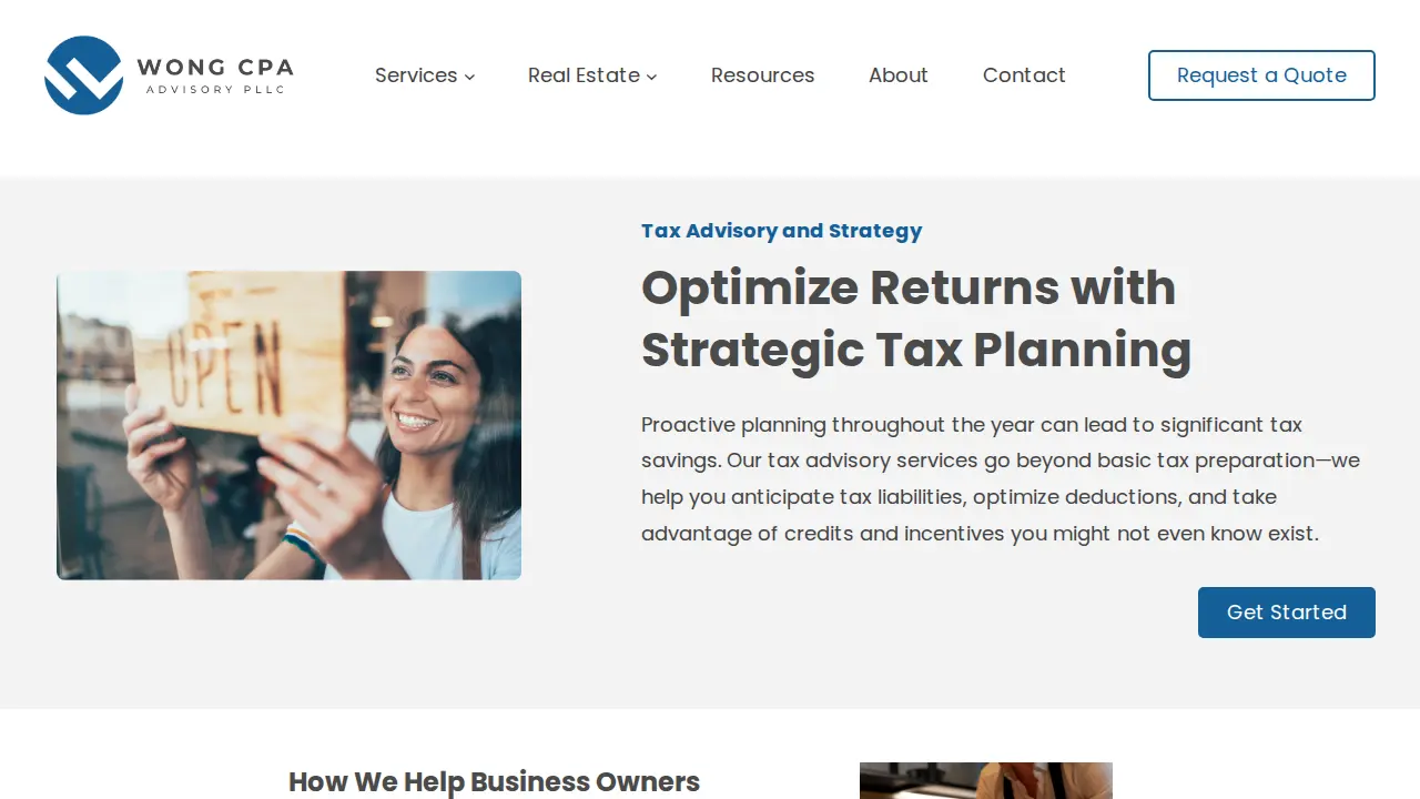 Wong CPA Advisory, PLLC page