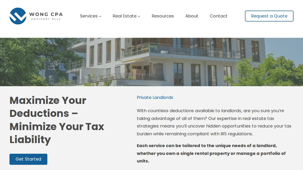 Wong CPA Advisory, PLLC page