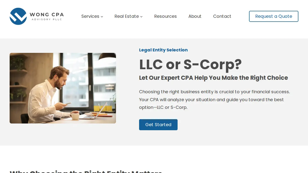 Wong CPA Advisory, PLLC page