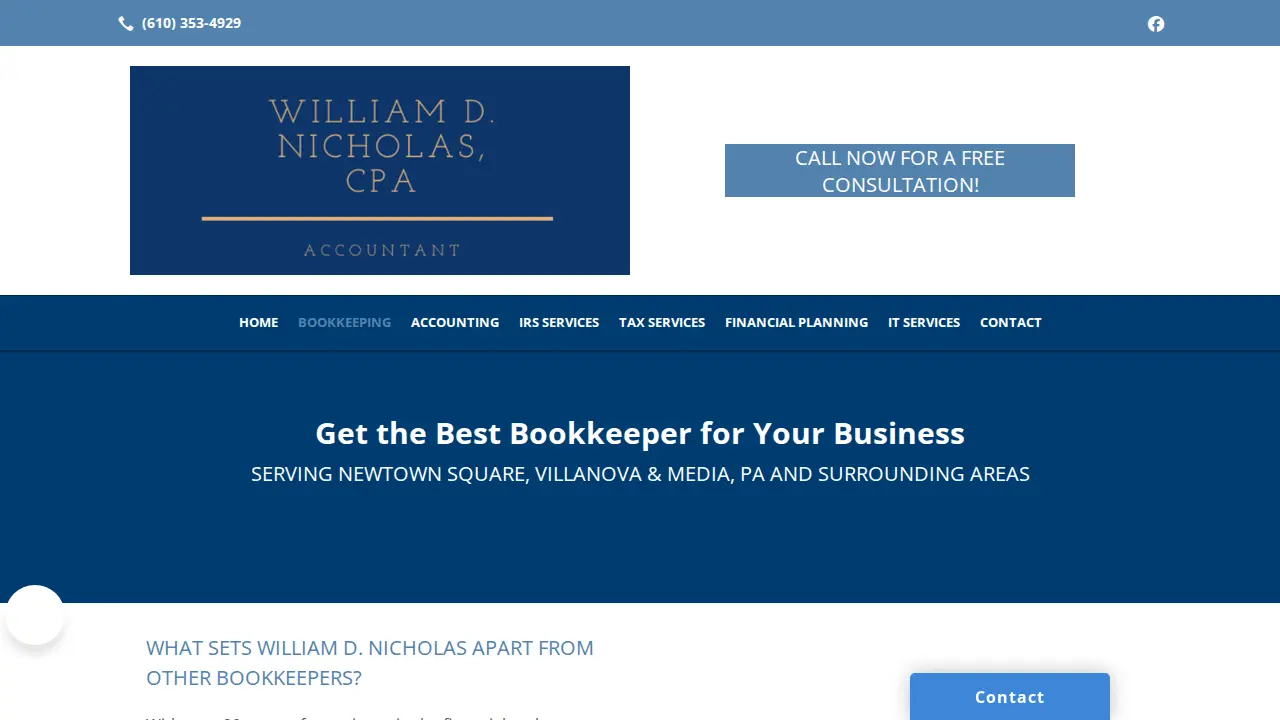 William D. Nicholas, CPA page