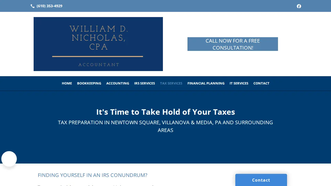 William D. Nicholas, CPA page