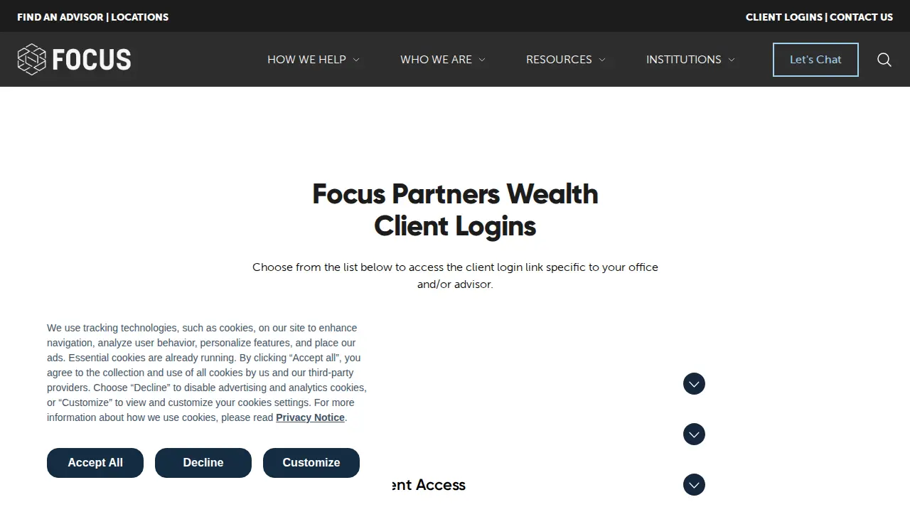 Focus Partners Wealth page