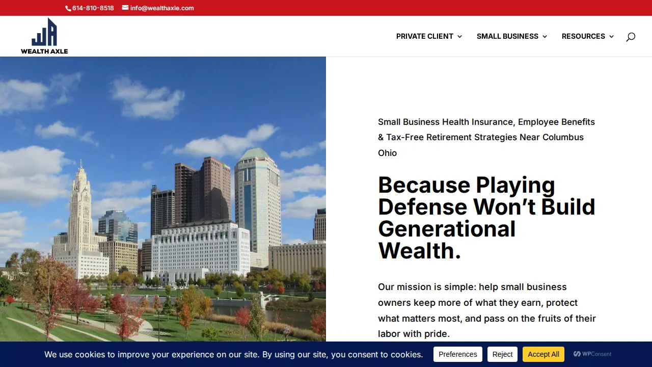 Wealth Axle Insurance & Strategy website
