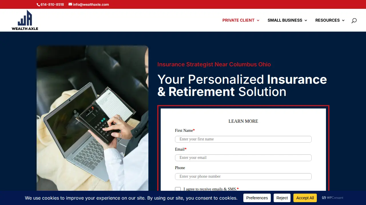 Wealth Axle Insurance & Strategy page