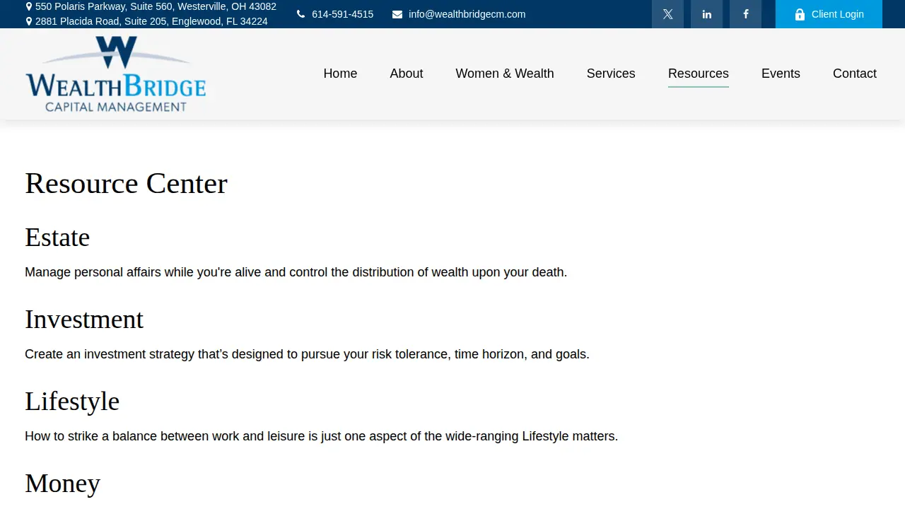 WealthBridge Capital Management page