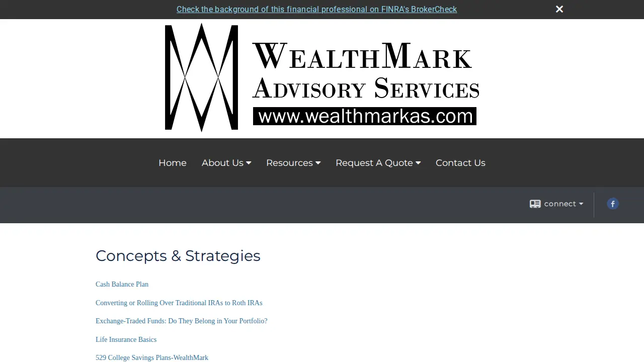 WealthMark Advisory Services page