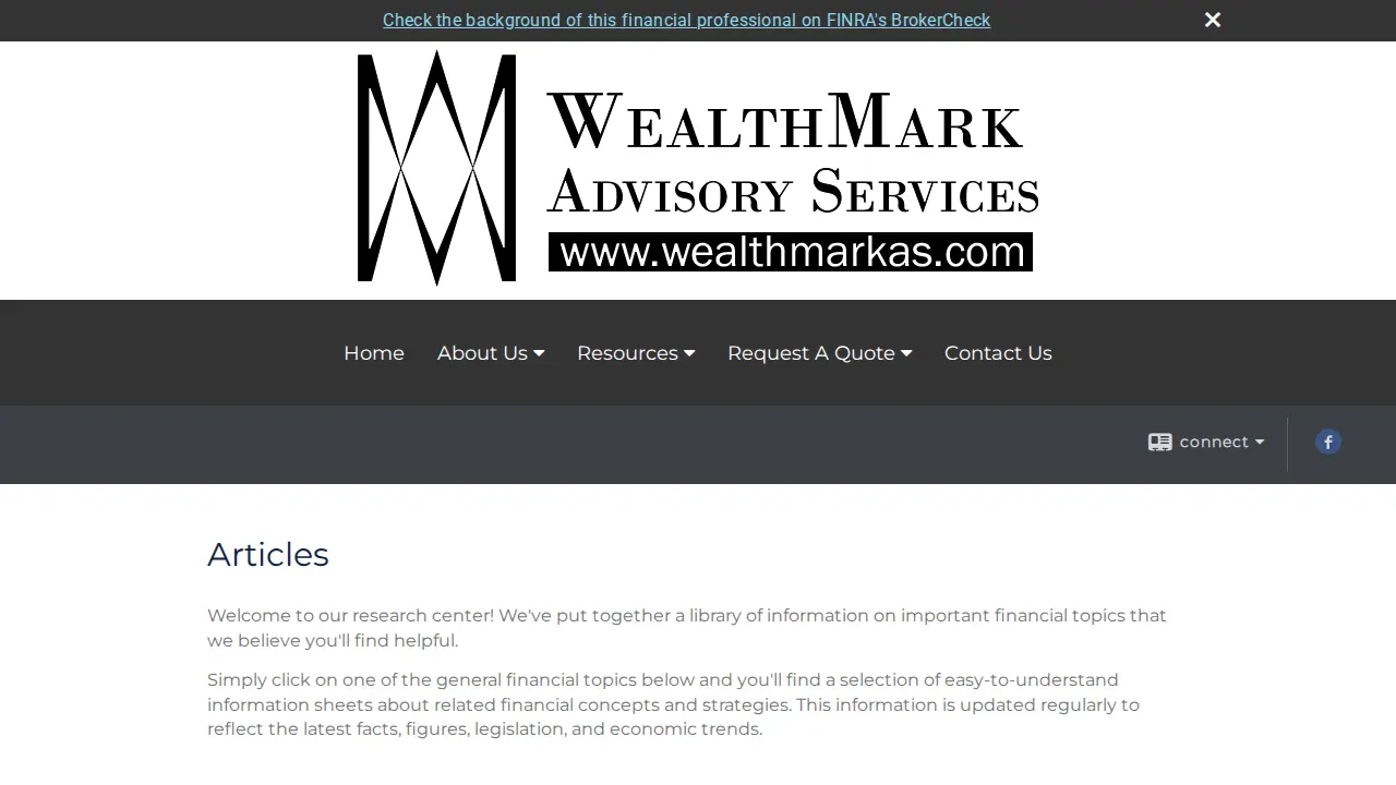 WealthMark Advisory Services page