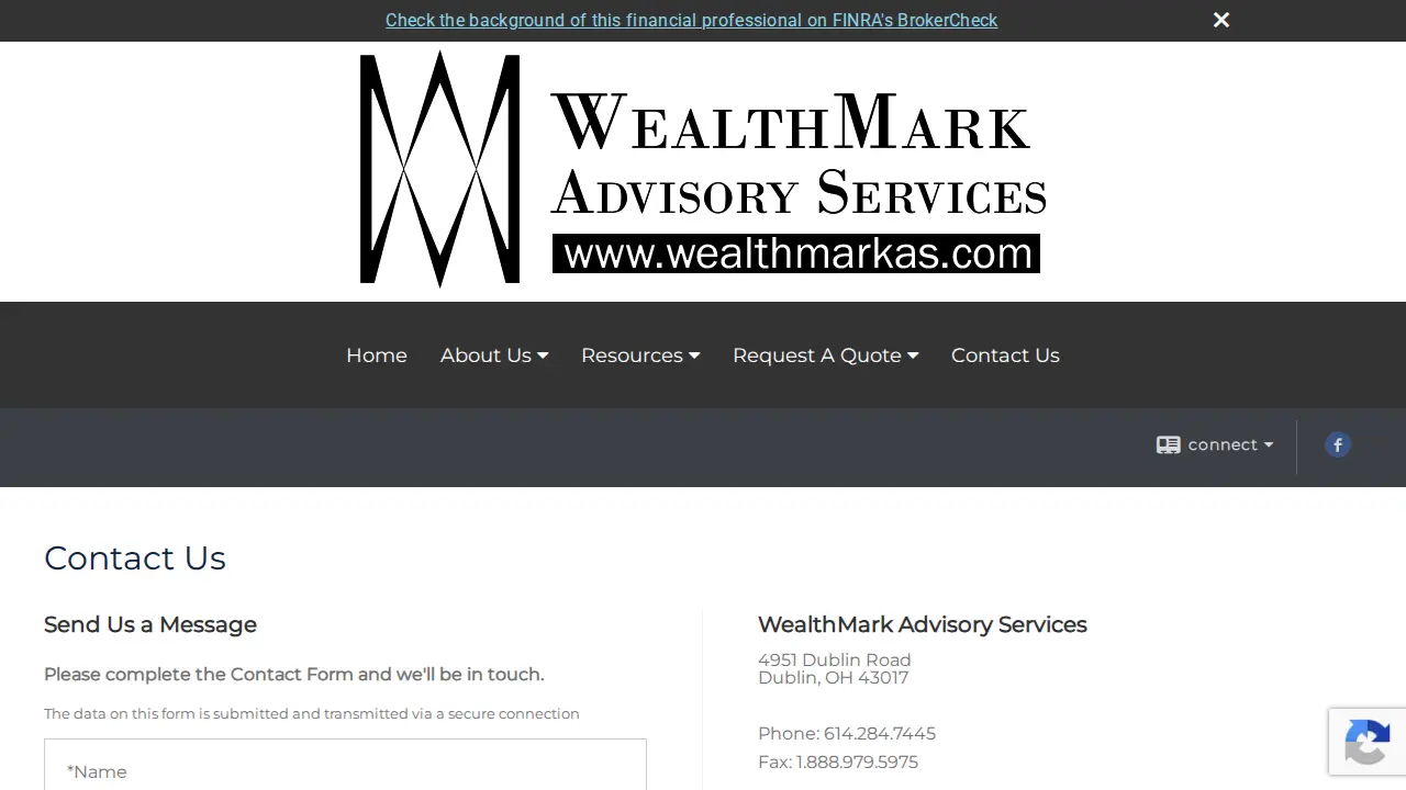 WealthMark Advisory Services page