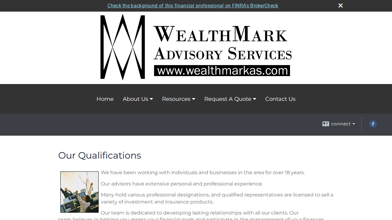 WealthMark Advisory Services page