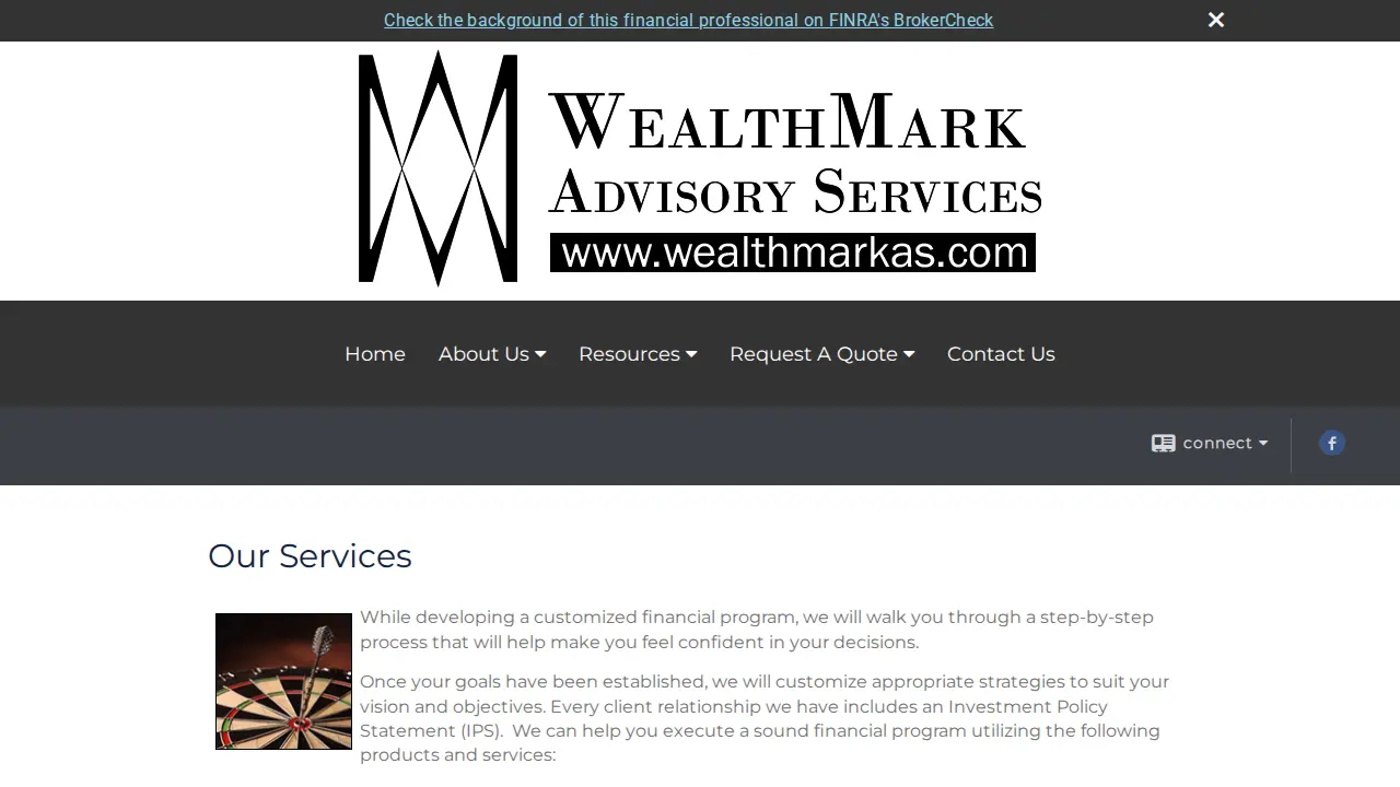 WealthMark Advisory Services page