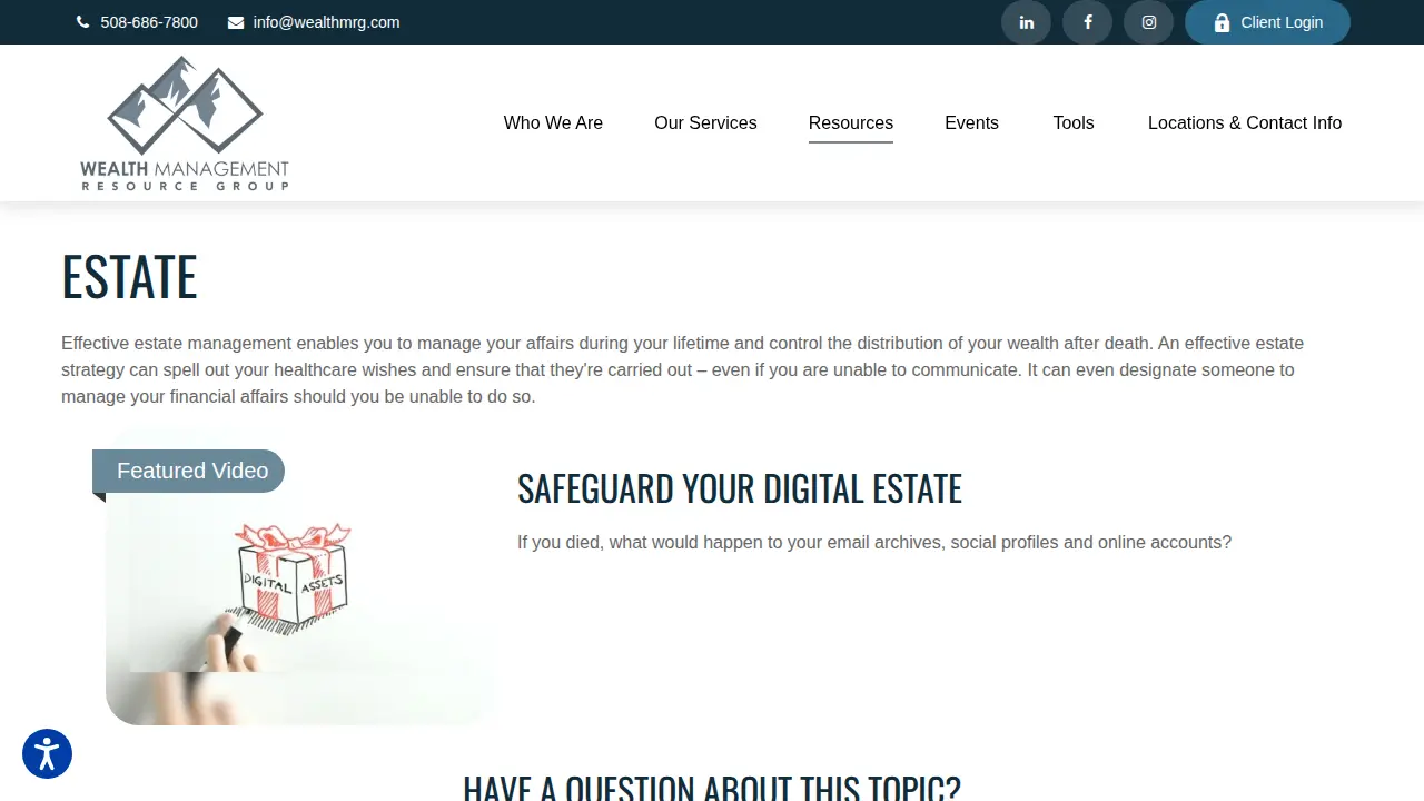 Wealth Management Resource Group page