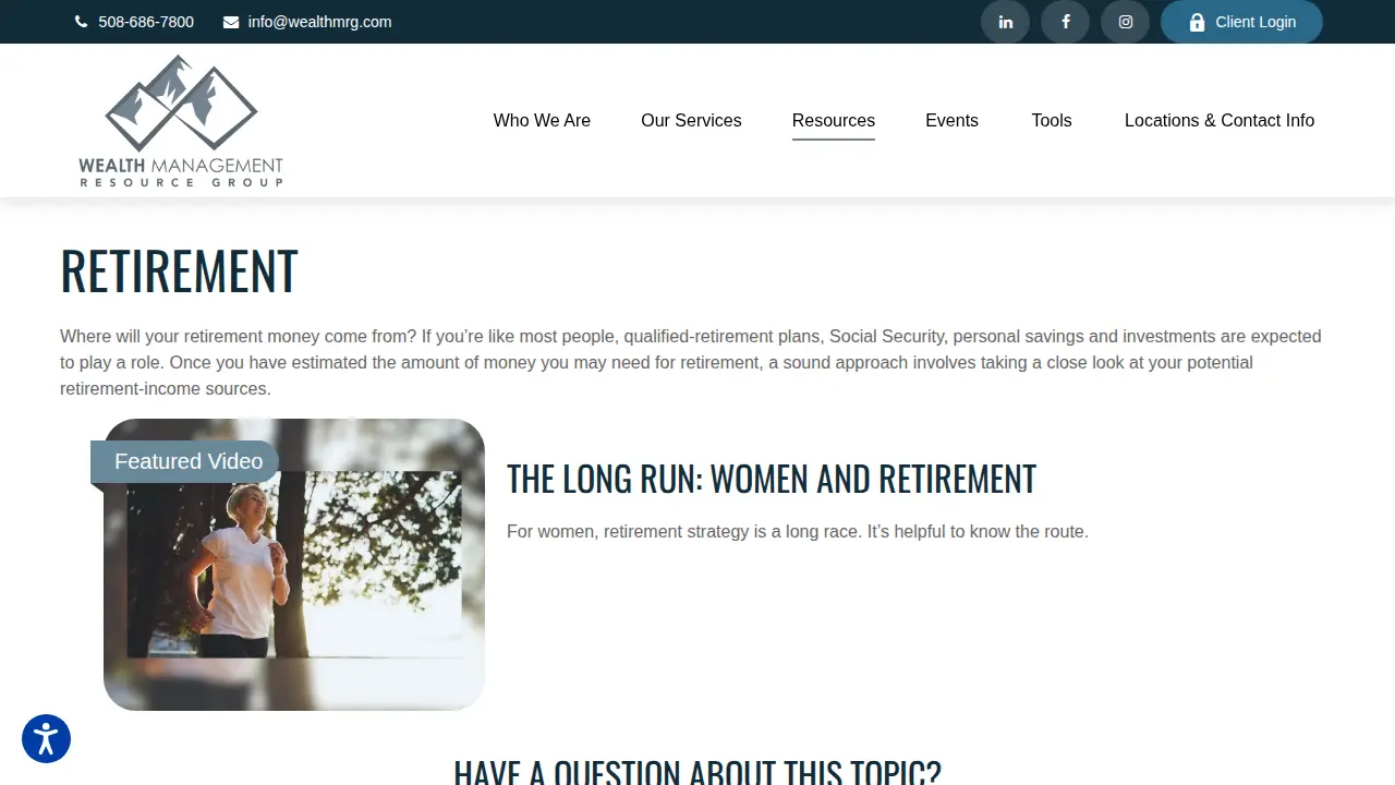 Wealth Management Resource Group page