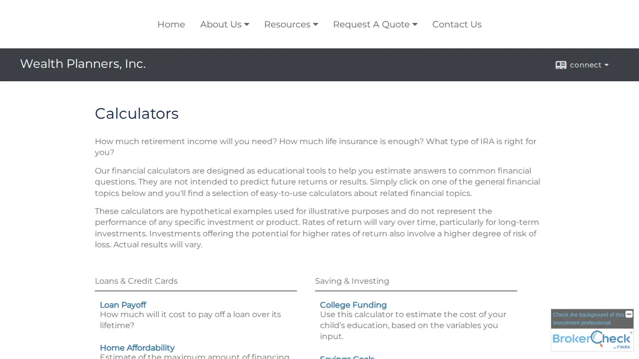 Wealth Planners, Inc. page