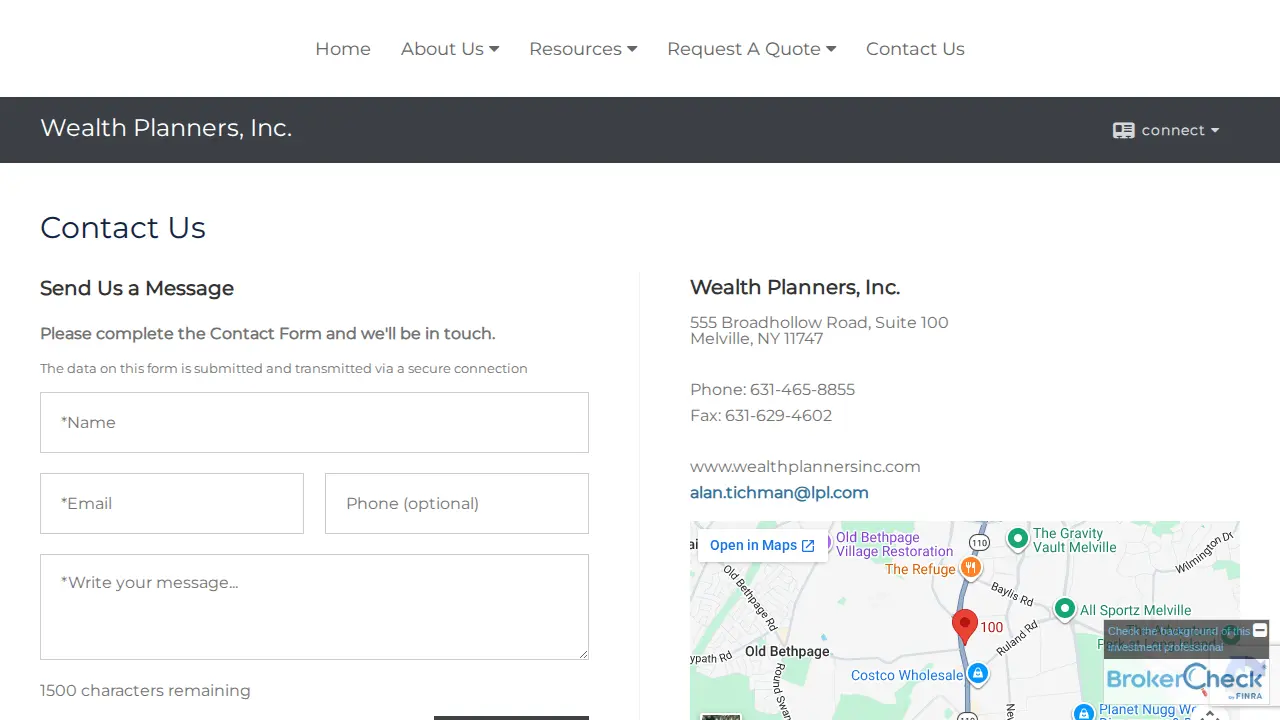 Wealth Planners, Inc. page
