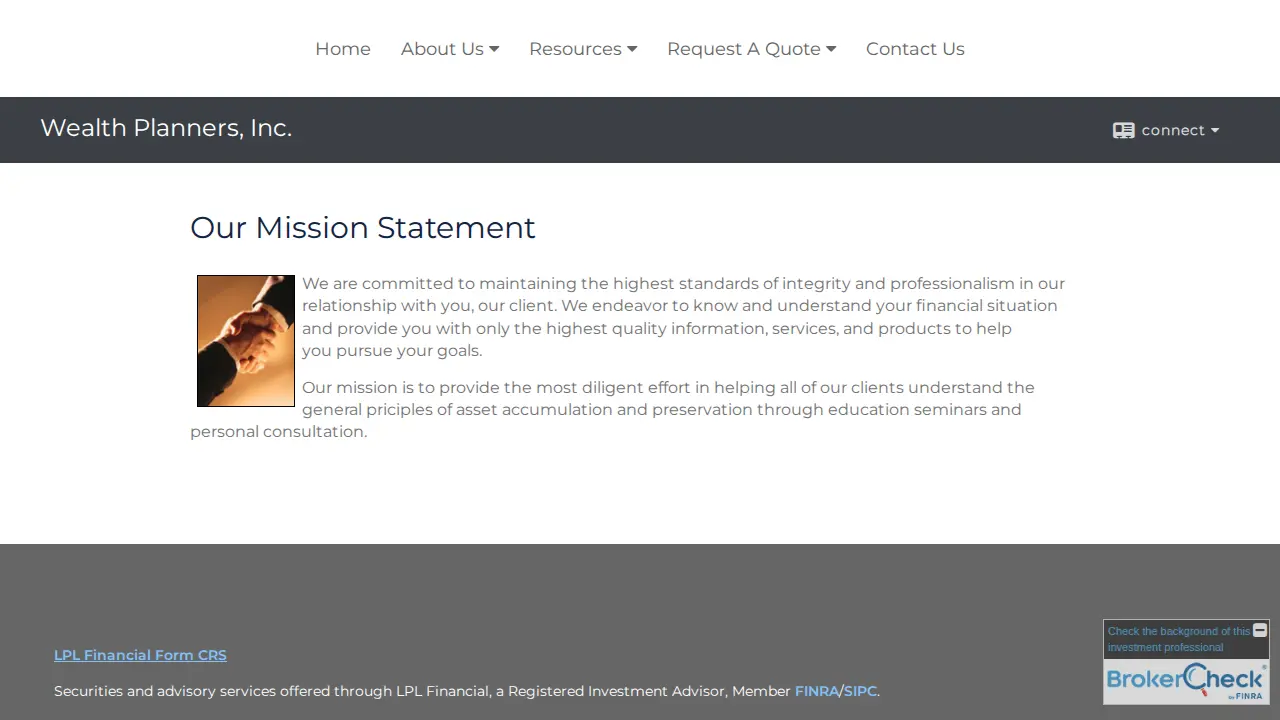 Wealth Planners, Inc. page
