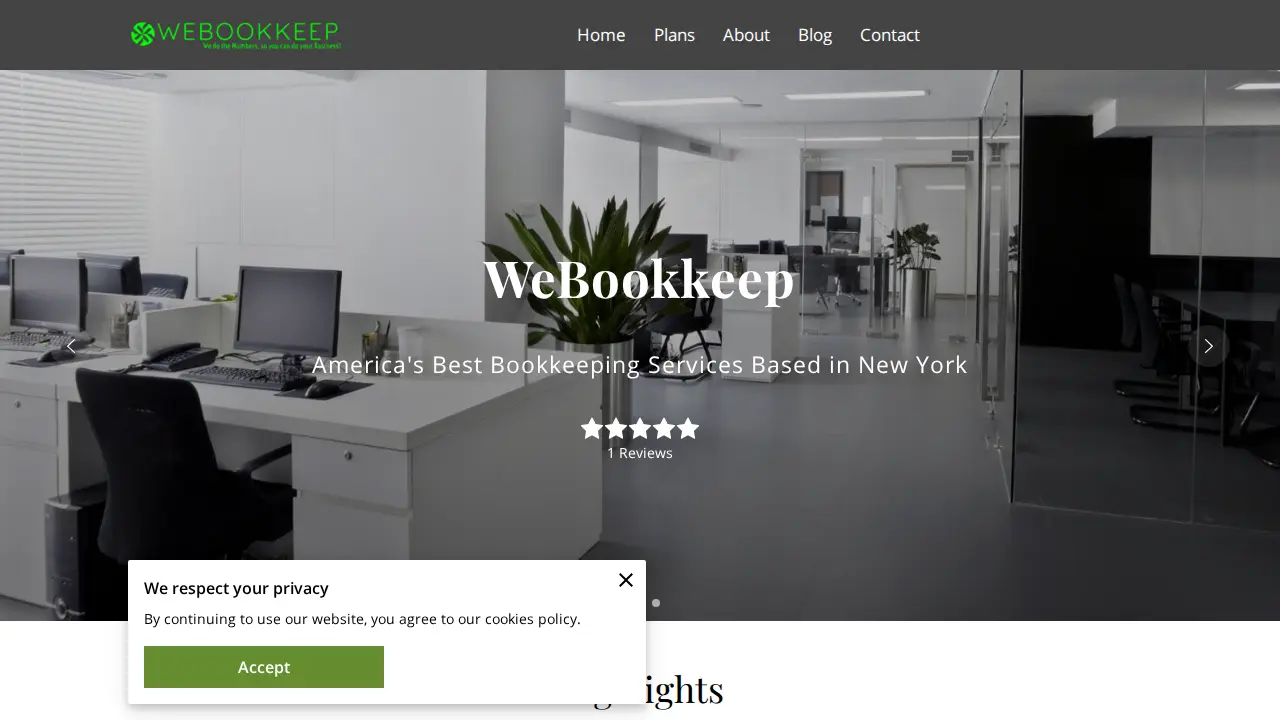 WeBookkeep page