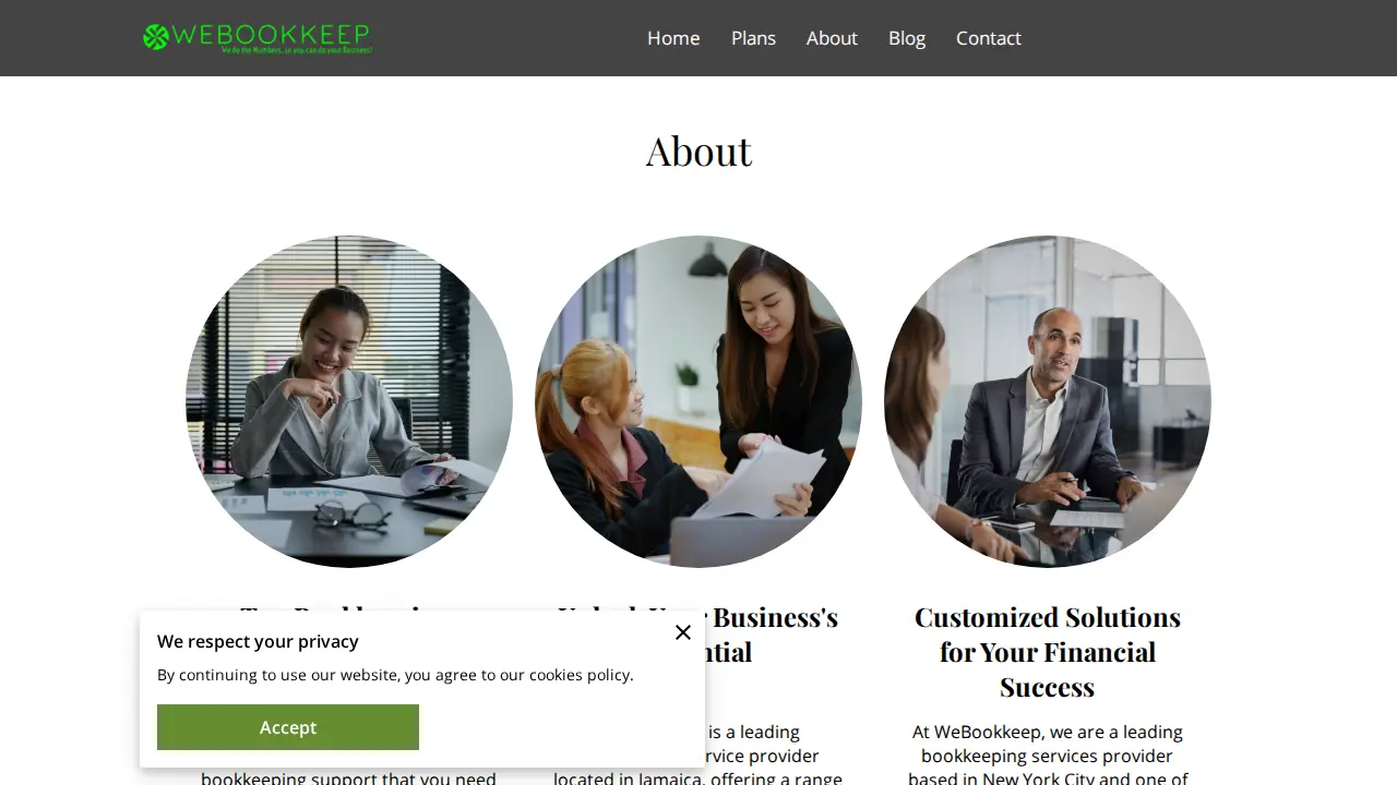 WeBookkeep page