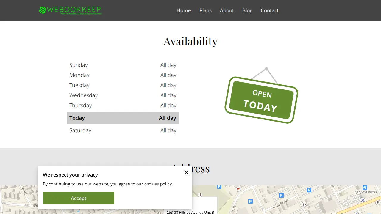 WeBookkeep page