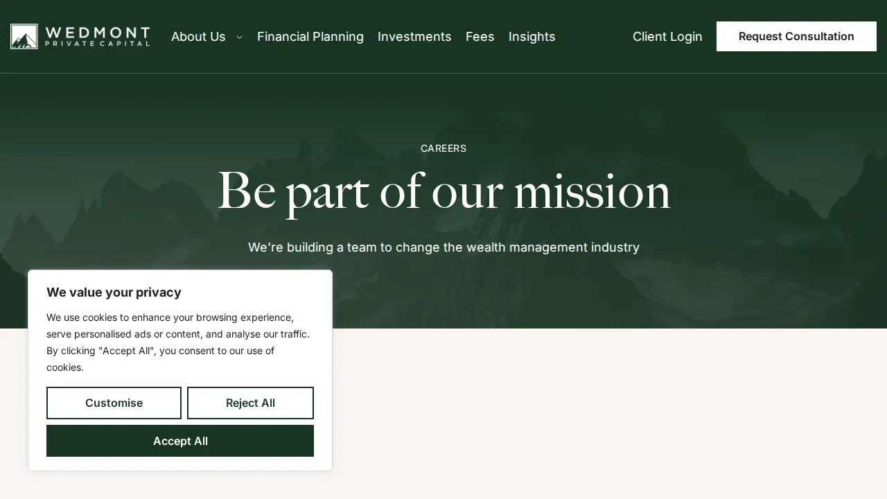 Wedmont Private Capital page
