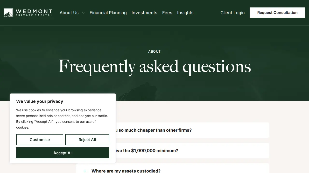 Wedmont Private Capital page