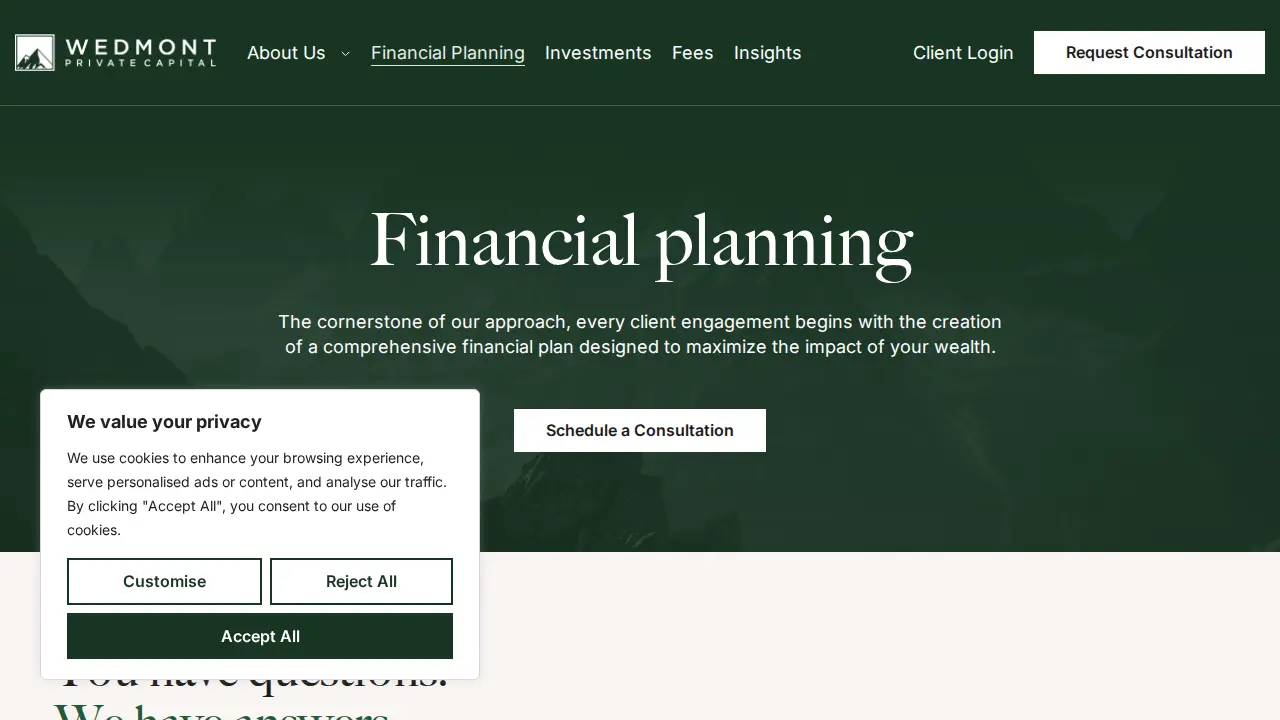 Wedmont Private Capital page