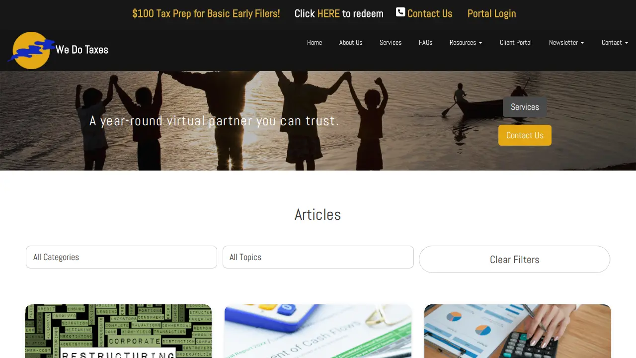 We Do Taxes page