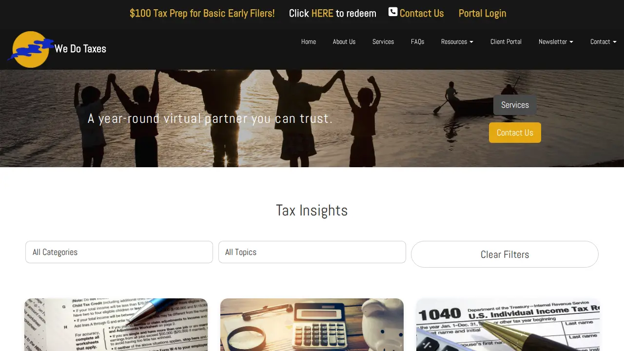 We Do Taxes page