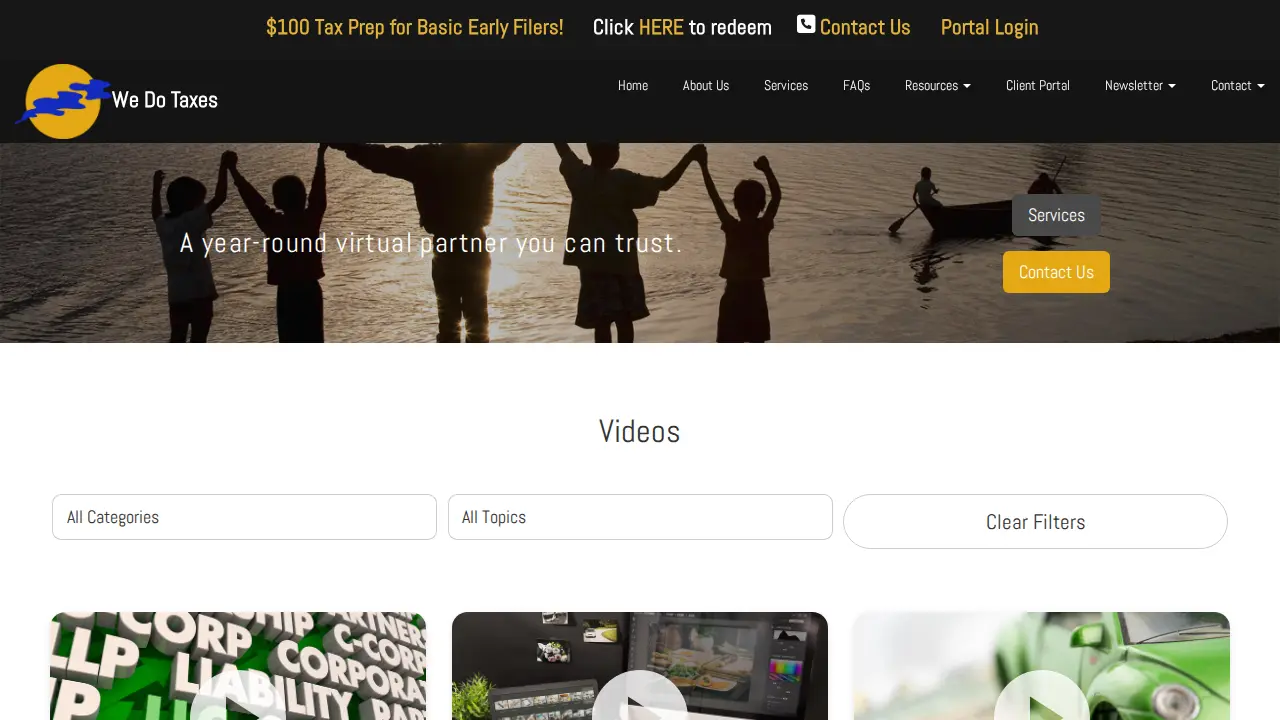 We Do Taxes page