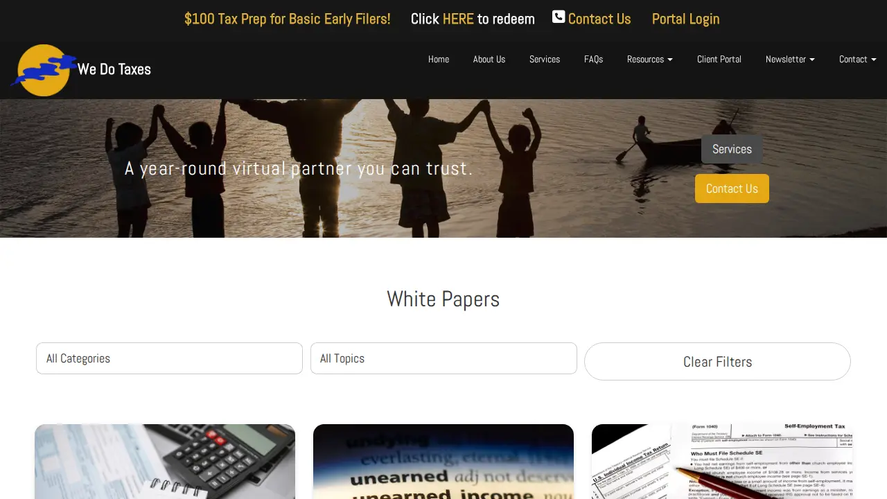 We Do Taxes page