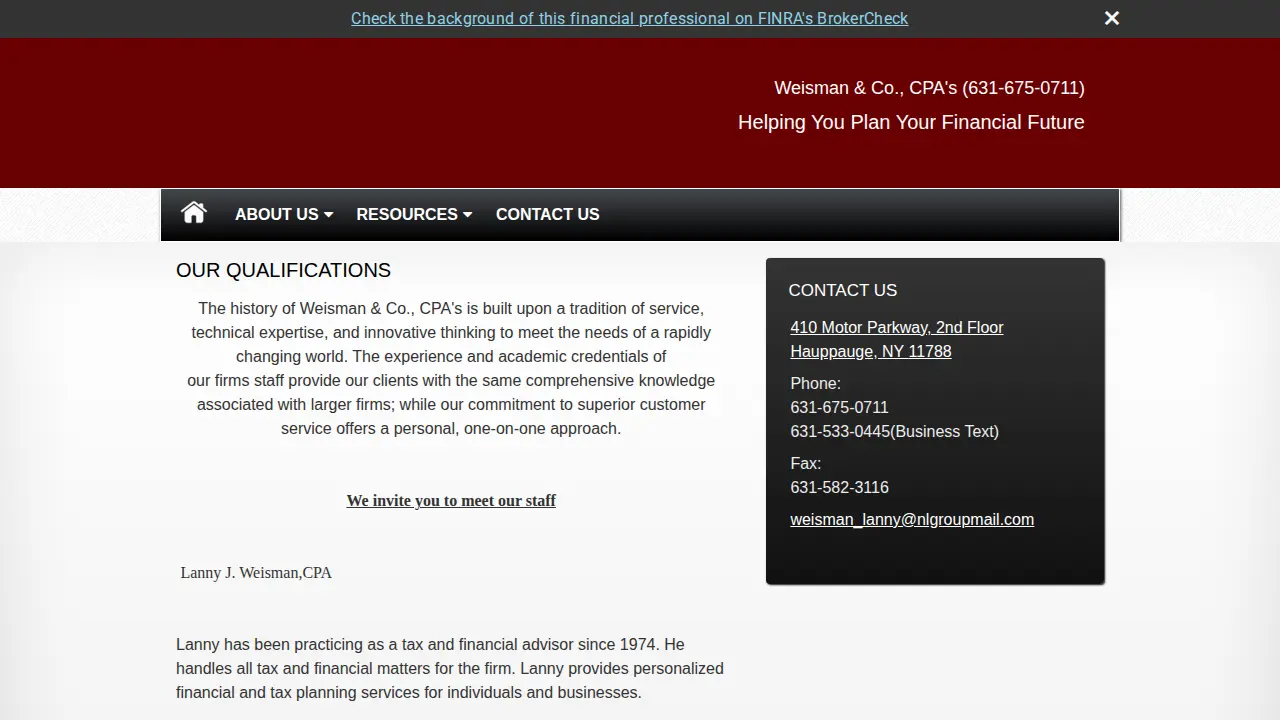 Weisman & Co., CPA's page